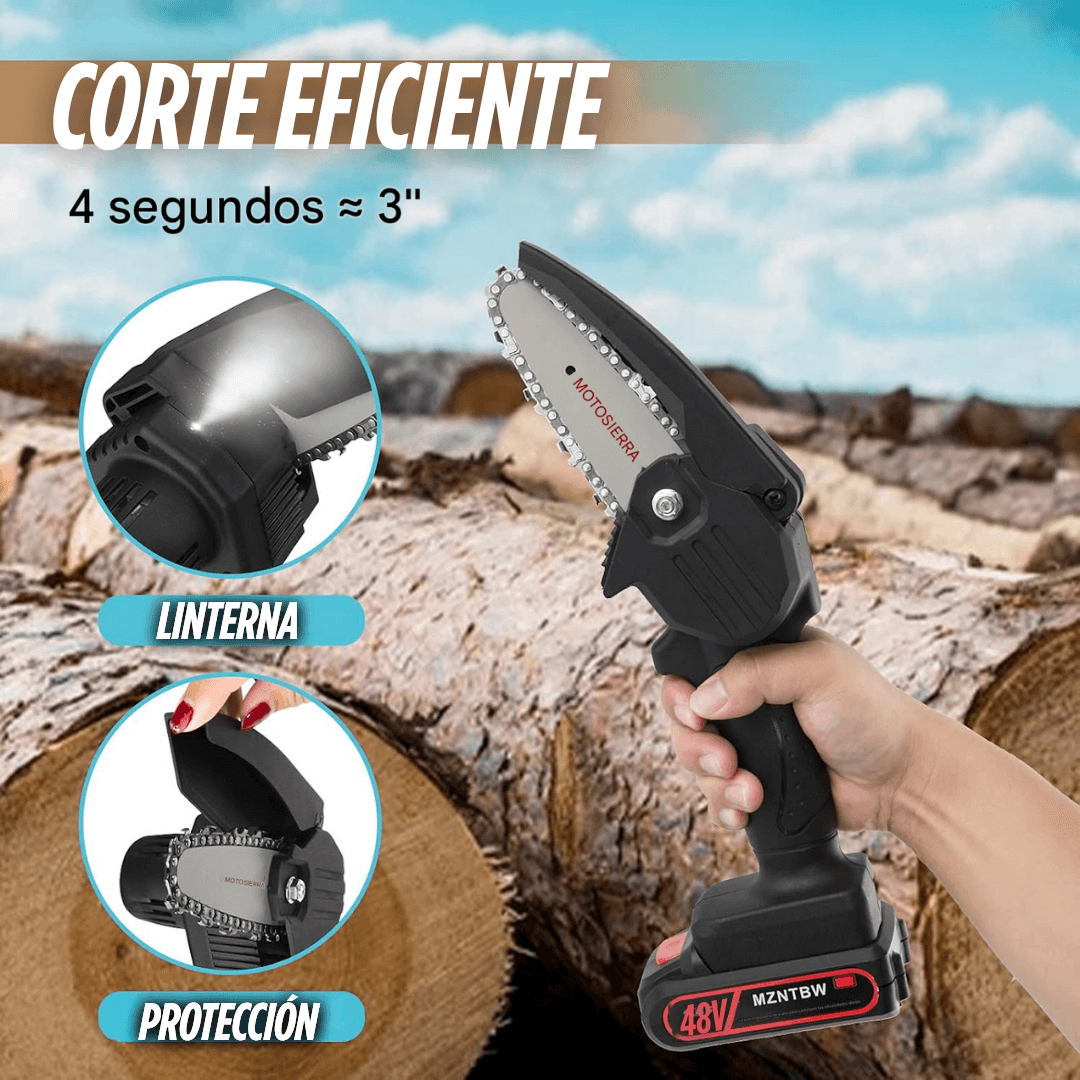 MINI MOTOSIERRA POTENTE 48V doble batería