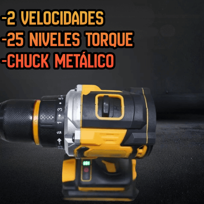 KIT TALADRO AMARILLO PERCUTOR 3en1