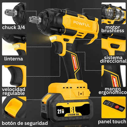 LLAVE DE IMPACTO Powful 21V doble batería