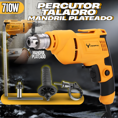 percutor taladro mandril plateado