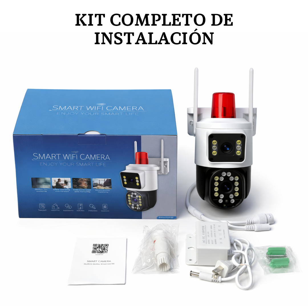 CAMARA DE SEGURIDAD WIFI 360° CON LUZ DE ALARMA + MONITOREO EN TIEMPO ...