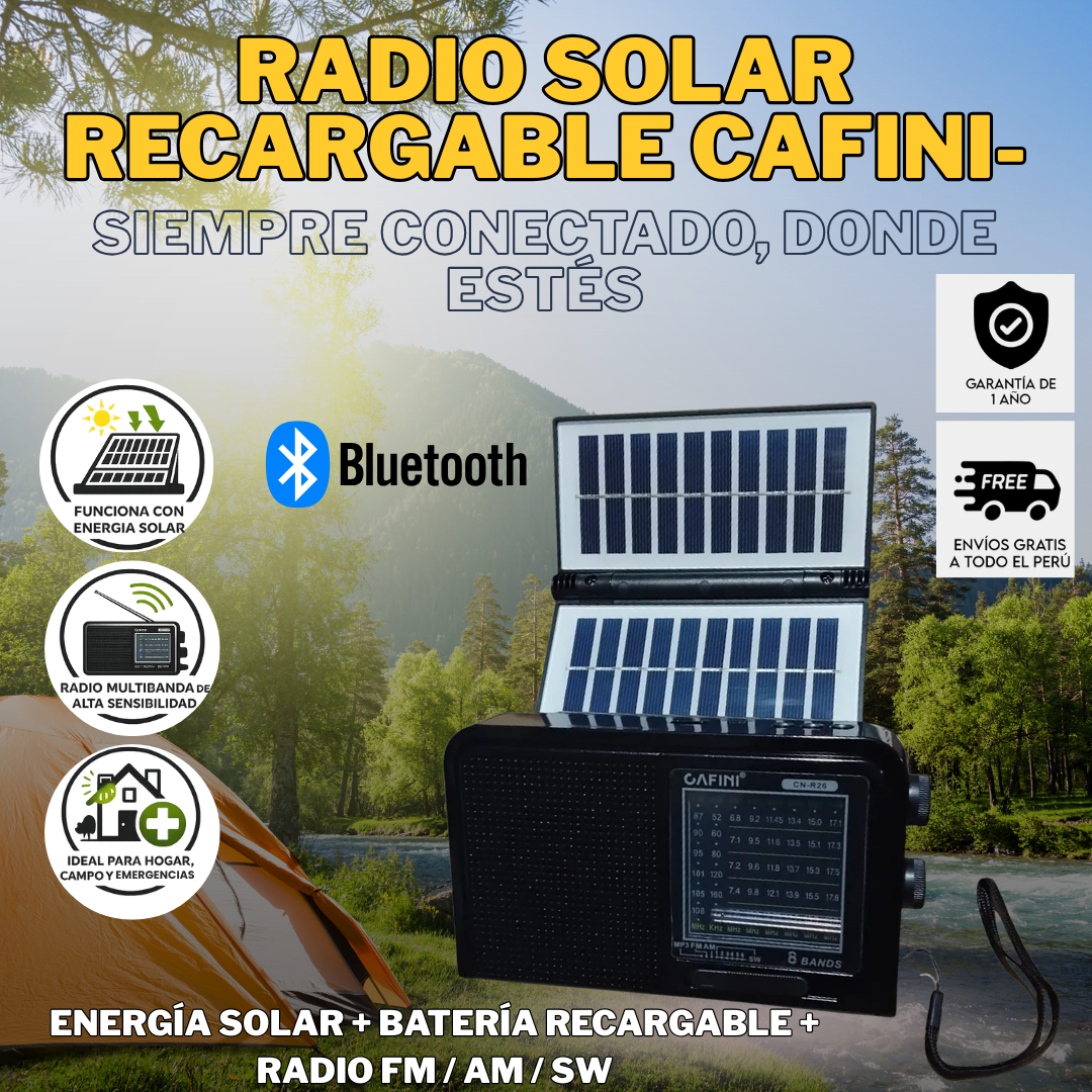 RADIO RECARGABLE SOLAR MULTIBANDA – Tienda 2