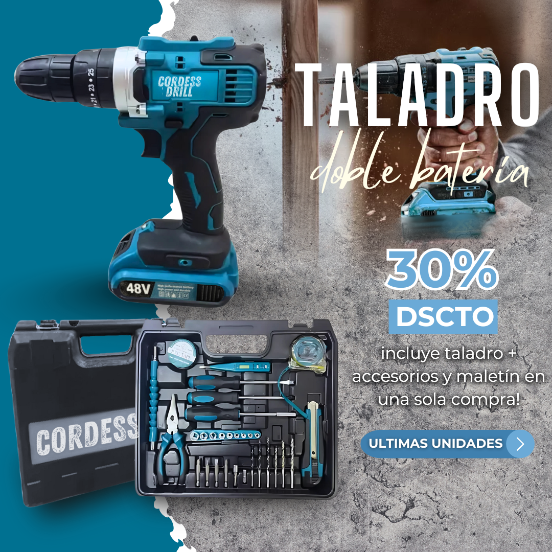 KIT Taladro 48v con doble batería
